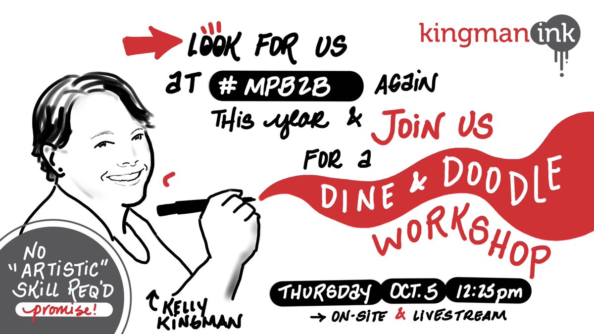 Unleash your inner artiste'.... no talent required! 🧑‍🎨
See ya in Boston!

#mpb2b #b2bforum #marketingprofs #boston #workshop #dineNdoodle  #visualcommunication #doodling #graphicrecorder #visualNotes #sketchnotes #sketching