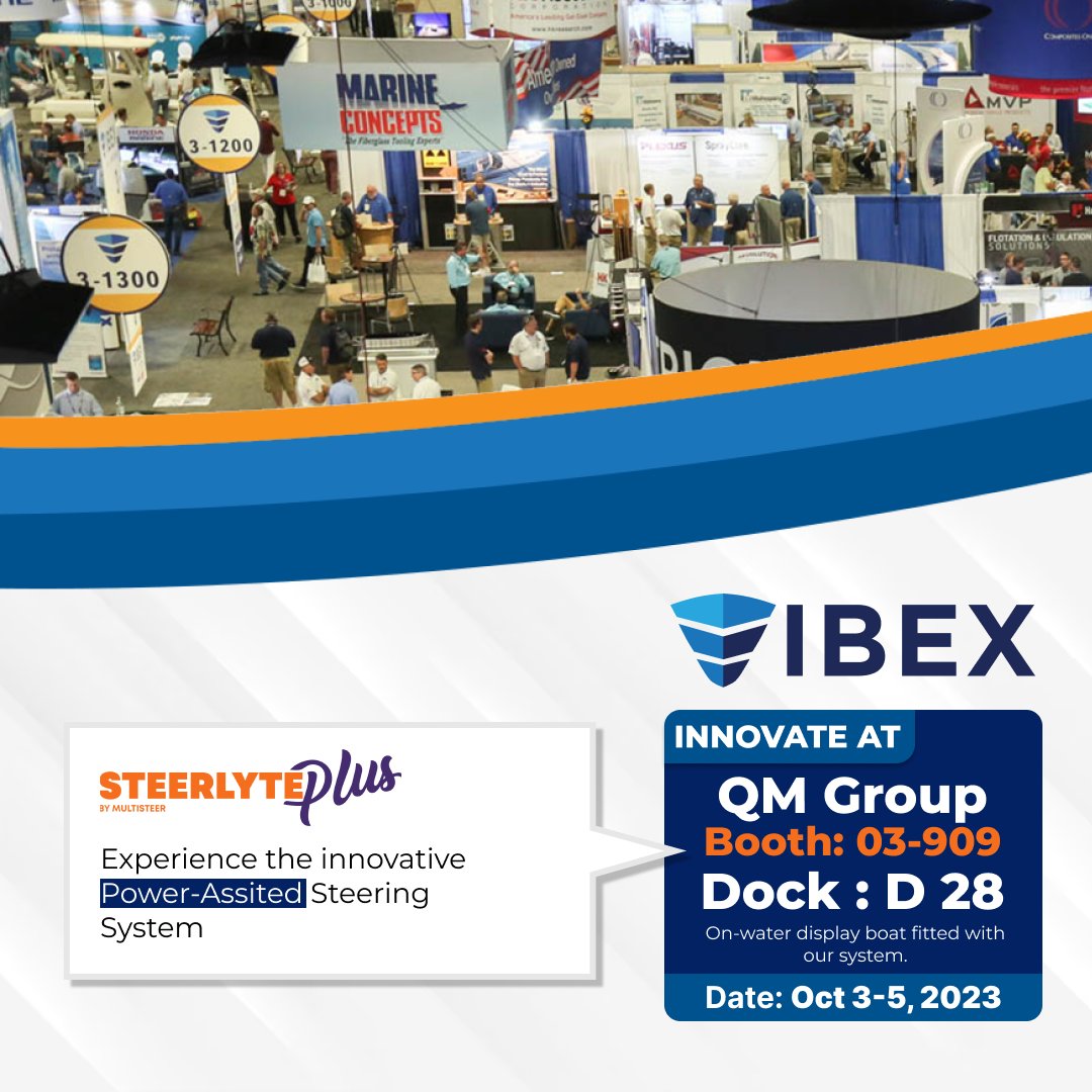 multisteer's tweet photo. Join us at the IBEX 2023 from October 3rd to 5th to experience our Power-Assisted and Hydraulic Steering Systems.
Visit our Stand No. 03-909 at #IBEX
https://t.co/Q9FvsWUflA
#multisteer #steerlyteplus #tampa #Florida #USA #Ibexboatshow #boatsteering #porttampacity #southtampa https://t.co/AkuZihqwa8