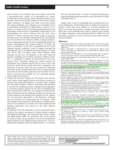 Thrilled to share an editorial, “The second UNHLM meeting on the fight to end TB: action is needed to turn the tide by 2030” written by Dr. Lucica &amp; Dr. Ghulam Nabi Kazi. The complete text of the editorial can be viewed here: theunion.org/.../the-second…