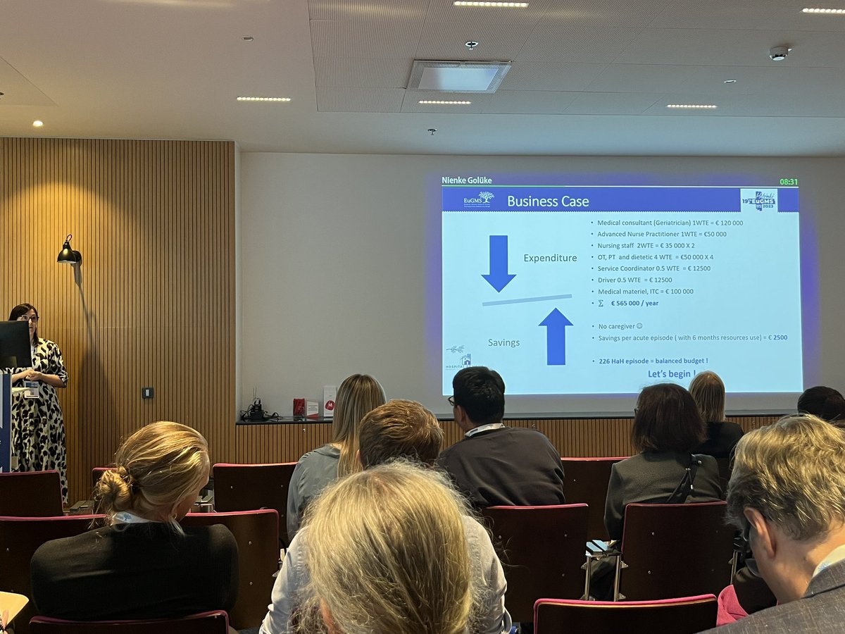 D_Rossello's tweet image. Impressive, including a Business case in her presentation!! 😍😍 Congratulations to Camile Nicolay from Belgium. @EuGMSSociety #EuGMS #Geriatrics.