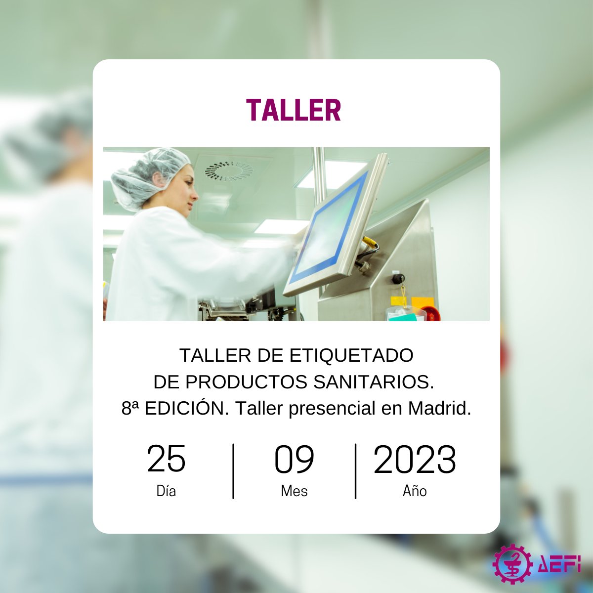 AEFI_es's tweet photo. 🆕📢¡Taller de Etiquetado de #ProductosSanitarios, 8ª Edición!

Este taller ofrece un profundo análisis sobre los requisitos de etiquetado entre la Directiva 93/42 y el Reglamento (UE) 2017/745.

🗓 25/9
⏰16:00 a 20:00 h
📍Presencial (A determinar)
👉🏻https://t.co/70NEthhbIg https://t.co/Qduj5YvyAr
