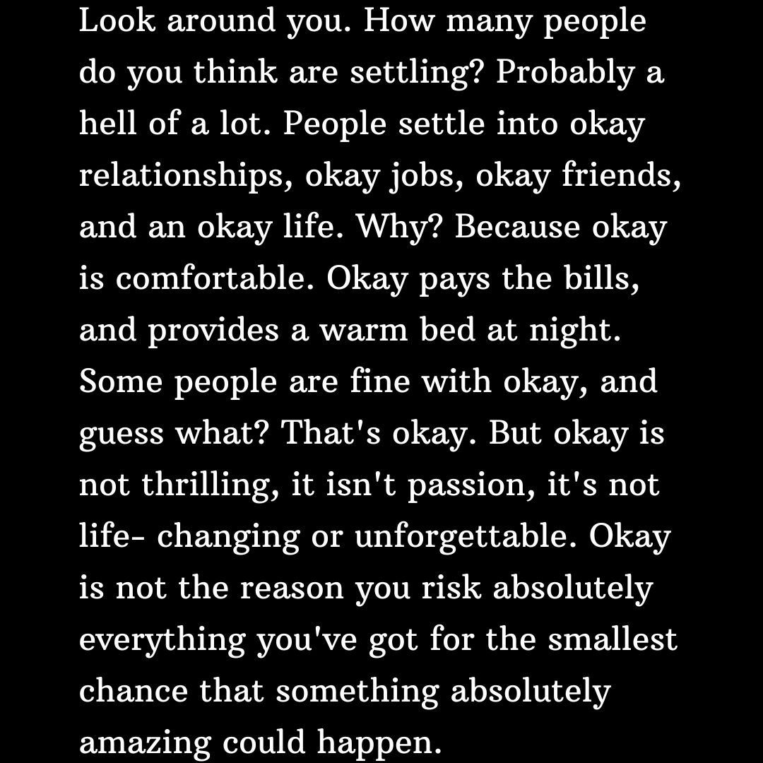 WakeupPeopIe's tweet photo. Don't settle for okay. Go for great. https://t.co/4n1OKrAemn