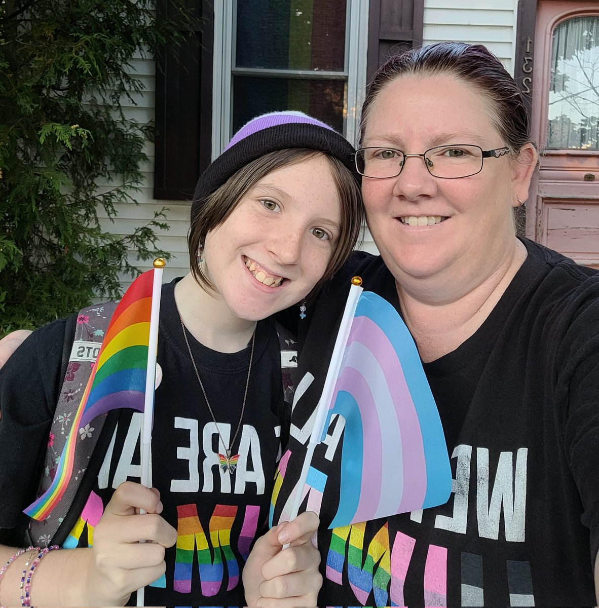 brattling's tweet photo. My child and I are a safe space for all 2SLGBTQIA+. So glad my child was in a school where they were supported, and they could test their pronouns and new name with their teachers before sharing at home. #NoSpaceForHate #TransRightsAreHumanRights @wrdsb https://t.co/UXtf0S6TYX