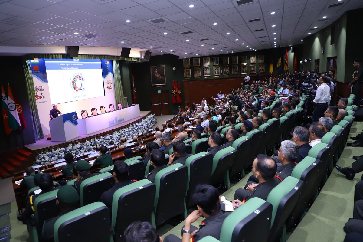 adgpi's tweet photo. Lt Gen MV Suchindra Kumar #VCOAS addressed the audience during the Curtain Raiser event of the Indo-Pacific Armies Chiefs Conference #IPACC, Indo-Pacific Armies Management Seminar #IPAMS and Senior Enlisted Leadership Forum #SELF. #VCOAS highlighted that #IndianArmy has made significant contribution in promoting peace & stability in the Indo-Pacific region & emphasised that #IndianArmy remains committed towards a safe & secure Indo-Pacific region, promoting the interests of the stakeholders.

#TogetherForPeace
#IndianArmy
#OnPathToTransformation

@USArmy
@INDOPACOM