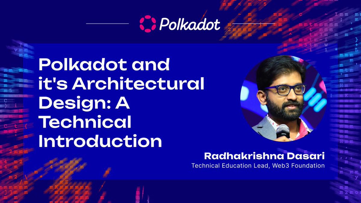 Want to learn about @Polkadot and its architectural design? Tune in to hear @DrW3RK of Web3 Foundation in a technical deep-dive in the Polkadot ecosystem: events.polkadot.network/event/sub0-eur… 📺 Watch other talks on all things Polkadot and Web3: dot.li/sub0conf