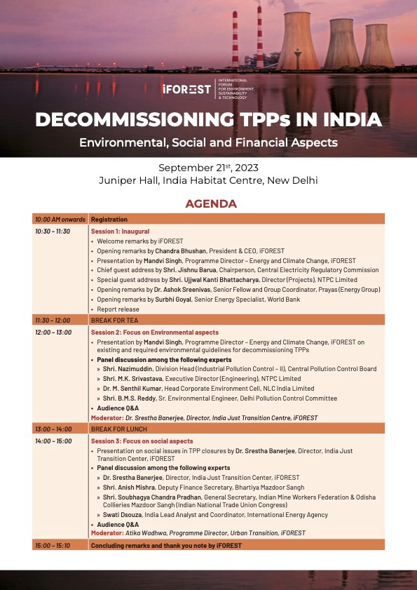 Join us tomorrow for our conference on the Decommissioning of TPPs, bringing together regulators, generators, trade-unionists and researchers to discuss the environmental, social and financial aspects of plant closures.

#Decommissioning #ThermalPowerPlants #JustTransition