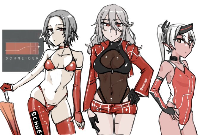 TLに荒ぶるシュナイダーガール達が良過ぎて頭おかしくなったので描かせてもらった……素敵なリスペクト元達をリプライに繋げるよ。 