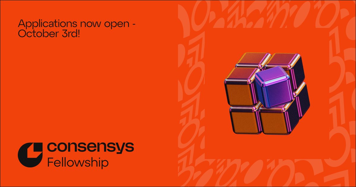 🌟 Join the Web3 Revolution with Consensys Fellowship 🌟 We're thrilled to announce the launch of the #ConsensysFellowship Program. Applications are now OPEN until October 3rd, 2023 🧵👇 Apply today ➡️ consensys-software.typeform.com/to/CndmyNsN?ty…