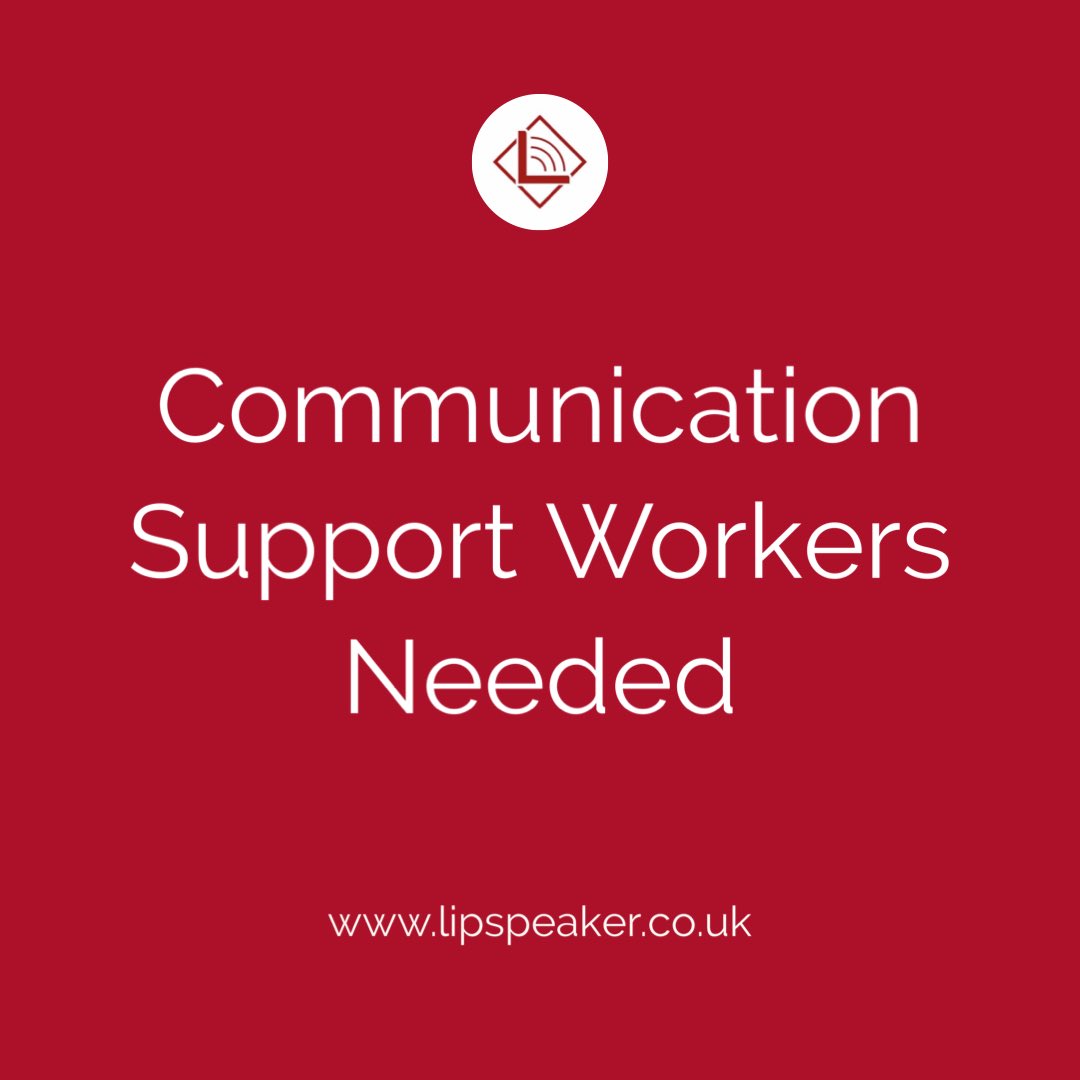 *Please share* We’re looking for communication support workers in the Birmingham area to work with one of our clients. Contact us for more information by emailing info@lipspeaker.co.uk #CommunicationSupport #Birmingham