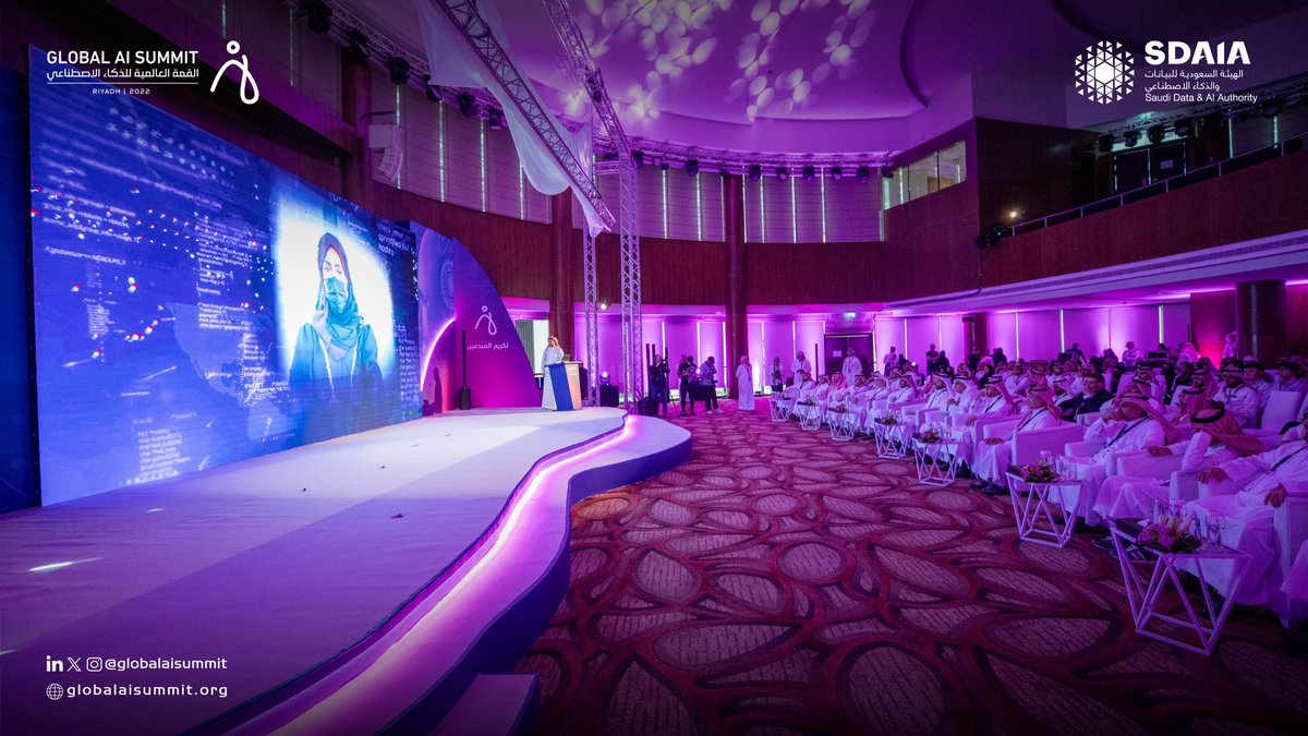 globalaisummit's tweet photo. In the presence of H.E. President of SDAIA and Initiatives’ Partners, #SDAIA holds #InnovatorsHonoringCeremony for the Smartathon Challenge, NEOM Challenge, as well as Elevate and Clouders programs. https://t.co/3cD1XhiZJz