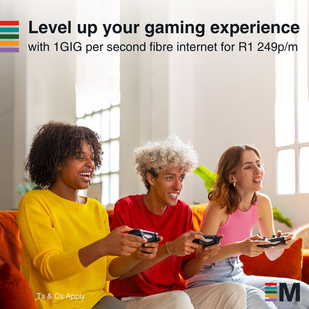 Metro_Fibre's tweet image. Level up your gaming experience with our fastest package yet....1GIG per second for only R1249 p/m! Dominate the #gaming arena with #lagfree, super fast fibre internet and finish first every time!  

Check if you are covered at eu1.hubs.ly/H05mLXC0 Ts&amp;amp;Cs Apply. #MetroFibre