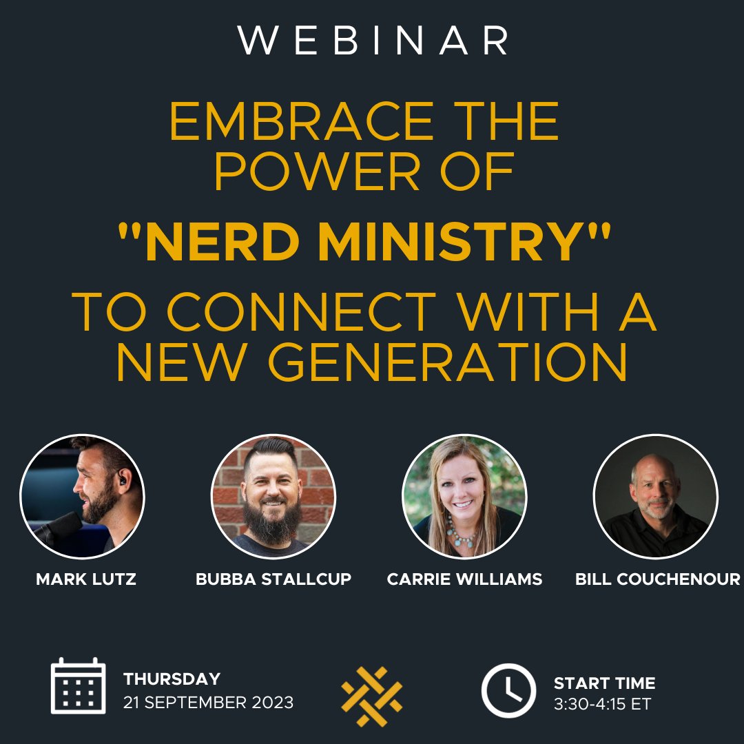 DON'T miss this! TOMORROW, Thursday, Sept. 21, we’re excited to dive into digital ministry, nerd ministry, &amp; the Nerd Culture Ministry Summit. There are billions of self-described gamers &amp; nerds to be reached with the Gospel. We'll discuss how. Register: zurl.co/OabG