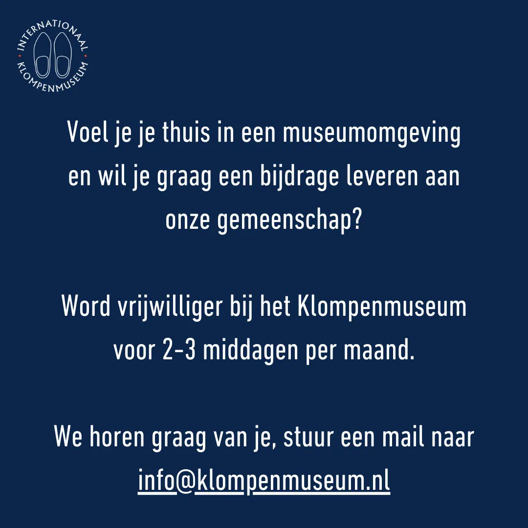 🚧 VACATURE🦺
Werken bij het klompenmuseum?

 #drenthedoetwatmetje⁠ #clogs #cloglife⁠ #woodworking #eelde⁠ #cultureelerfgoed #houtenschoeisel⁠ #ambacht

<a href="/DrentseMusea/">Drentse musea</a> <a href="/MagischDrenthe/">Magisch Drenthe</a> <a href="/kopvandrenthe/">Aart Kooijman</a> <a href="/Oerdrenthe/">Drenthe</a>