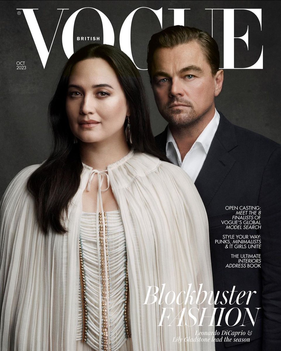 📣 A NATIVE WOMAN IS ON THE COVER OF BRITISH VOGUE 📣
In the latest issue of #BritishVogue <a href="/lily_gladstone/">Lily Gladstone</a> (Siksikaitsitapii /Nimíipuu) declares "My life’s never gonna be the same again" as she prepares for the world to see her tribute to the late Mollie Burkhart (Osage) (1/4)