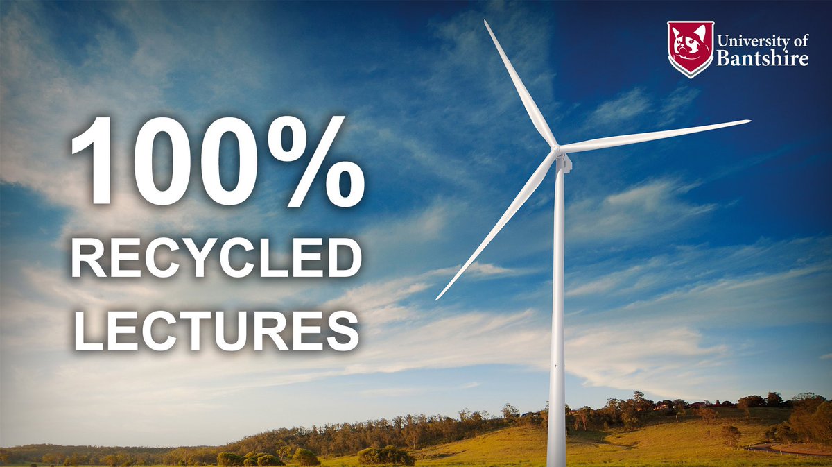 BantshireUni's tweet photo. We’re committed to net zero effort by 2030. That’s why 100% of our online lectures are recycled from 2020. https://t.co/ppfQzQyQMK