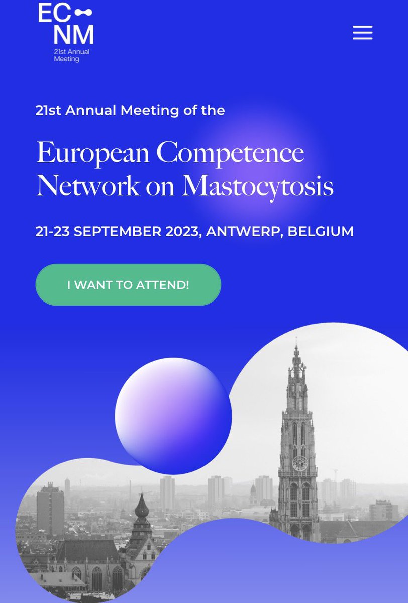 ecnm-conference.com
Del 21 al 23 de septiembre se celebrará en Amberes la Reunión Anual de la Red Europea de Competencia en Mastocitosis (ECNM). Nueva oportunidapara compartir conocimientos, discutir y colaborar en mejorar los tratamientos las enfermedades de los mastocitos.