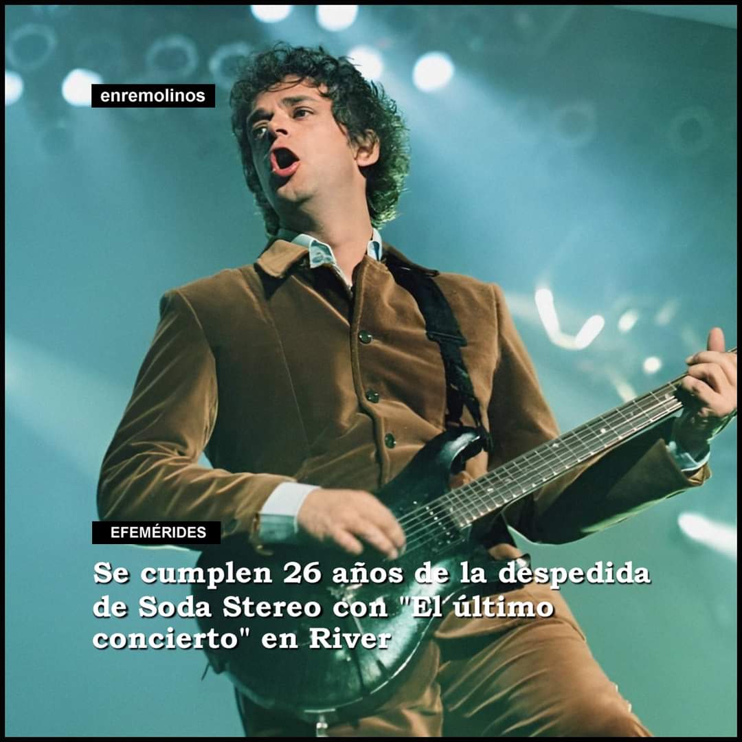 enremolinosuy's tweet photo. 📣 | El 20 de Septiembre de 1997, Soda Stereo llegaba al Estadio Monumental de River para despedirse ante más de 65 mil personas. https://t.co/VyXm8Qy4gV