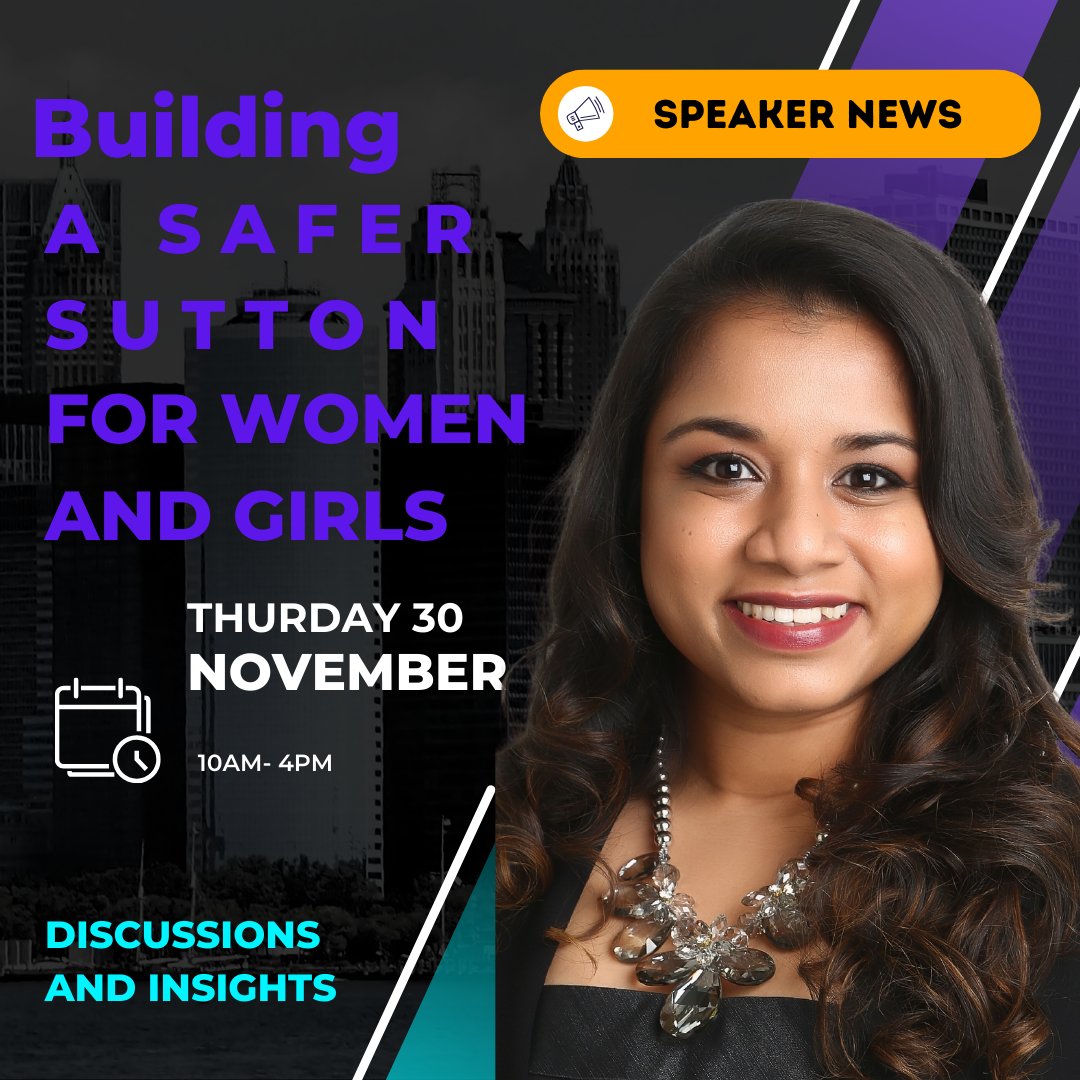 SuttonWomen's tweet photo. Speaker announcement Dr Melissa Jogie, Institutional Research Culture Lead at the University of Roehampton, will be presenting a groundbreaking report on how safe women and girls feel in Sutton. https://t.co/sb0XLm2KoU https://t.co/GNxcYfq4gq