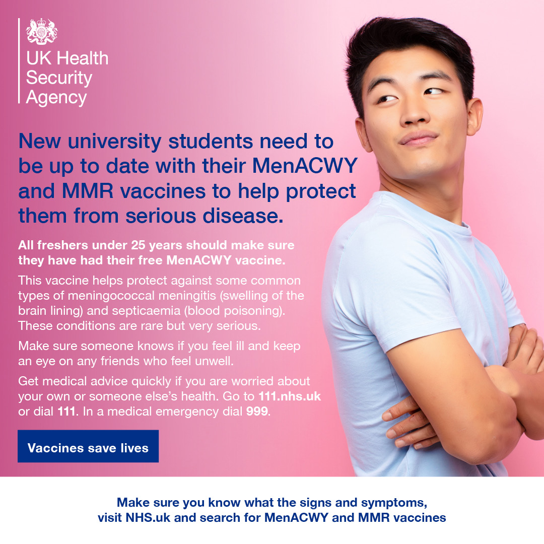 We have supplies of the vaccine and will be conducting clinics on campus for our registered patients. #FreshersWeek #loughboroughuniversity