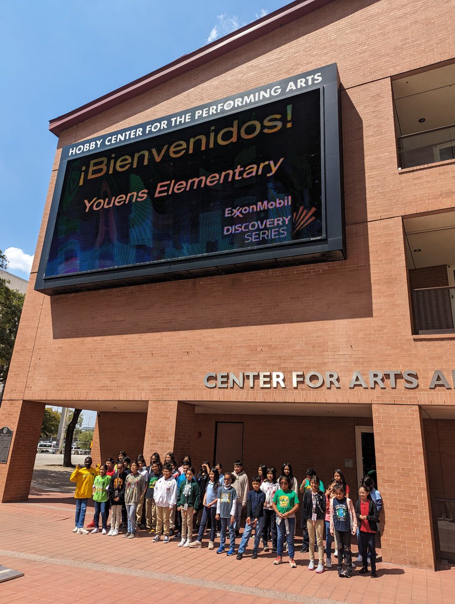 Youens_Music's tweet photo. Thank you Hobby Center for the Performing Arts and author Emma Kent Wine for an exciting and informative performance of "Maria's Magical Music Adventure." Our fifth grade students loved the musical interaction and excellent musicianship! #WeAreAlief #AliefProud #OnTheMove https://t.co/EVBuP23HEA