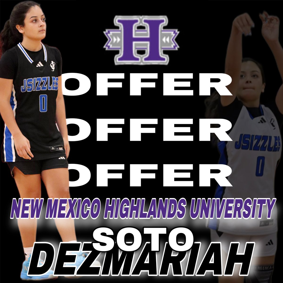Dezmariah Soto (@dezmariahsoto) on Twitter photo Blessed to say, I have received an offer from New Mexico Highlands University #NCAA Division 2 #Rocky Mountain Athletic thank you coach <a href="/GarettSherman/">Garett Sherman</a> <a href="/NMHU_Athletics/">NMHU Athletics</a> #notcommitted Blessed to say, I have received an offer from New Mexico Highlands University #NCAA Division 2 #Rocky Mountain Athletic thank you coach <a href="/GarettSherman/">Garett Sherman</a> <a href="/NMHU_Athletics/">NMHU Athletics</a> #notcommitted