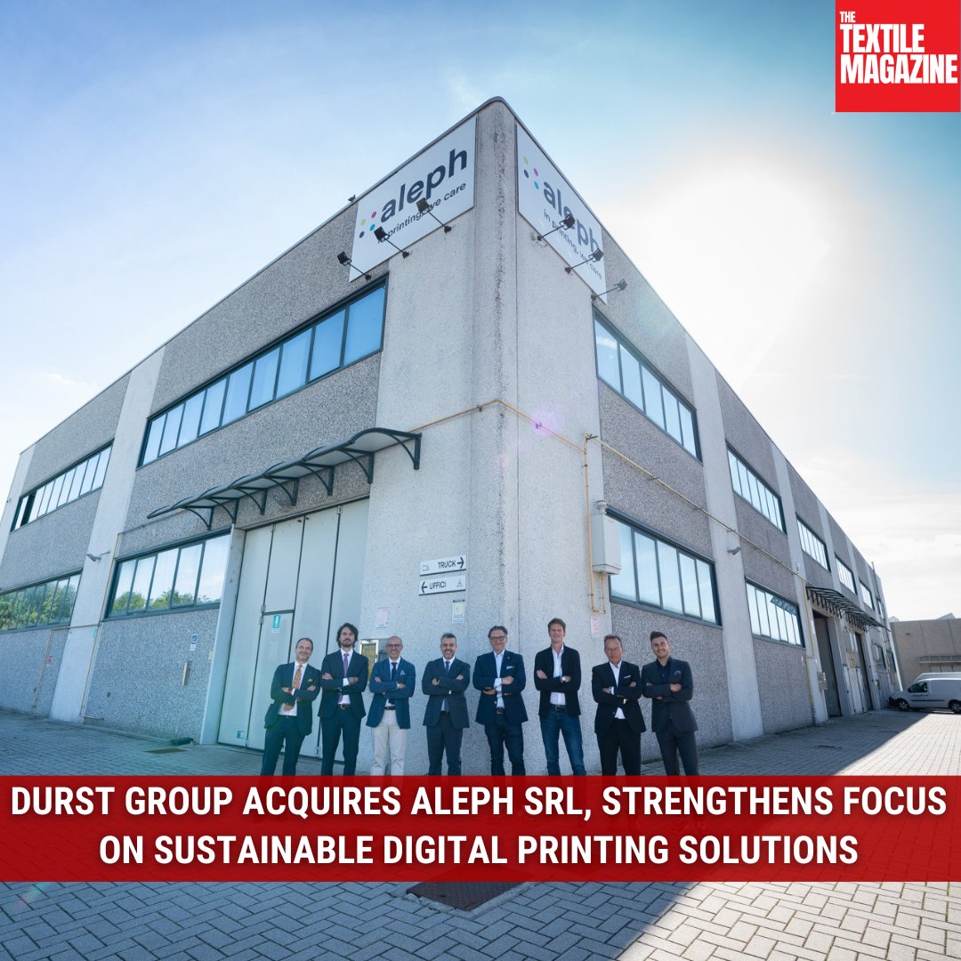 MagazineTextile's tweet image. Durst Group, manufacturer of advanced digital printing and production solutions, has acquired Aleph SrL, a pioneer in sustainable digital solutions for textiles and interior and exterior decorations.

𝐑𝐞𝐚𝐝 𝐌𝐨𝐫𝐞: indiantextilemagazine.in/durst-group-ac…

#DurstGroup #AlephSrL  #textile