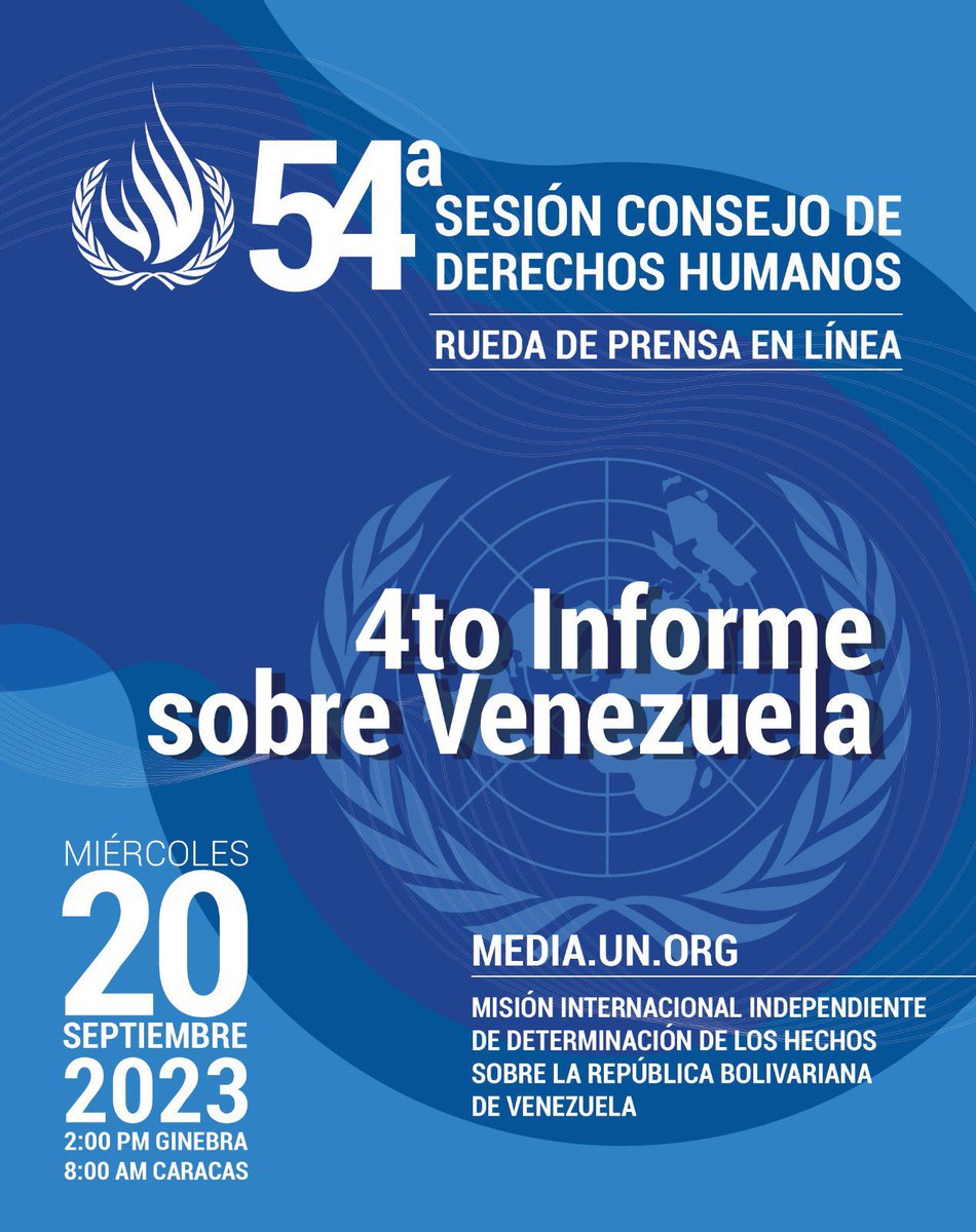 ONacionalDDHH's tweet photo. AHORA | Misión de Determinación de los Hechos Sobre Venezuela presenta el 4° Informe sobre nuestro país.

🖇️ https://t.co/UBDUHLgVlF https://t.co/Agzy5GMVij