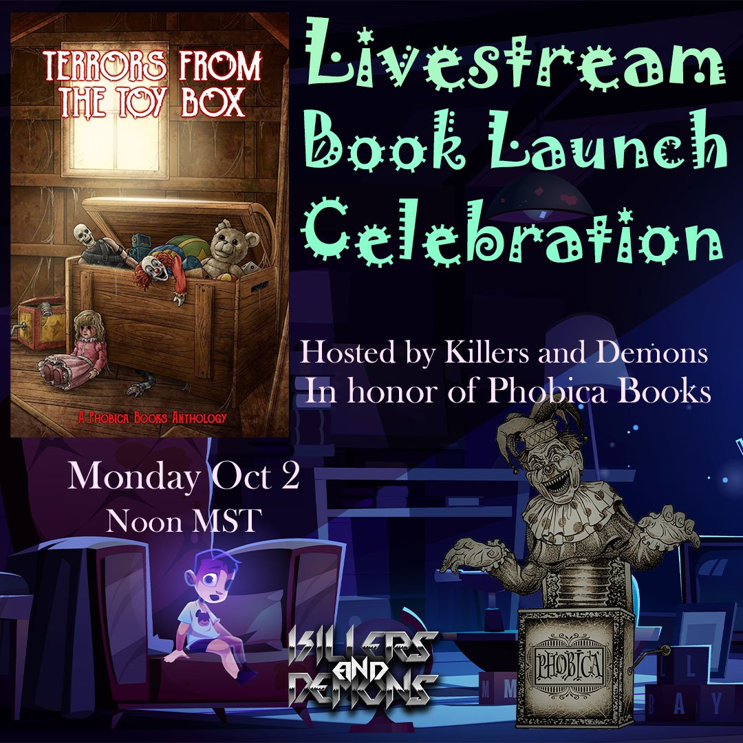 PhobicaBooks's tweet photo. Join the awesome Killers and Demons over on Instagram for the livestream book launch celebration. https://t.co/sd4QZaQWqy