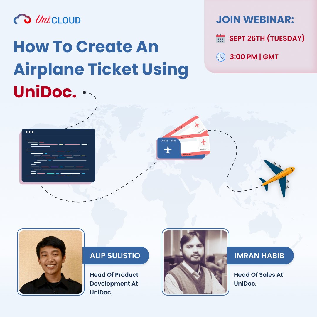 UniDoc_Lib's tweet image. 📢 Join our exciting webinar! 

✨ Learn to create #Airplane Tickets with UniDoc.

🗓️ Date: Sept 26th 
🕒 Time: 3:00 PM GMT 
🌐 Platform: Microsoft Teams 
🔗 Register: lnkd.in/dRDiRjBC

Take advantage of this chance to boost your document skills. See you there! 

@golangch