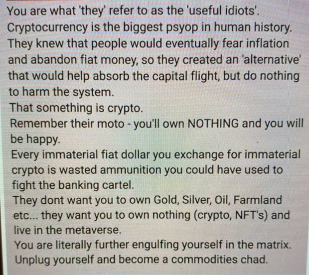 I see to many price predictions and optimism that BTC will safe the whole world. But what if that’s the trap? 
What if he is right?