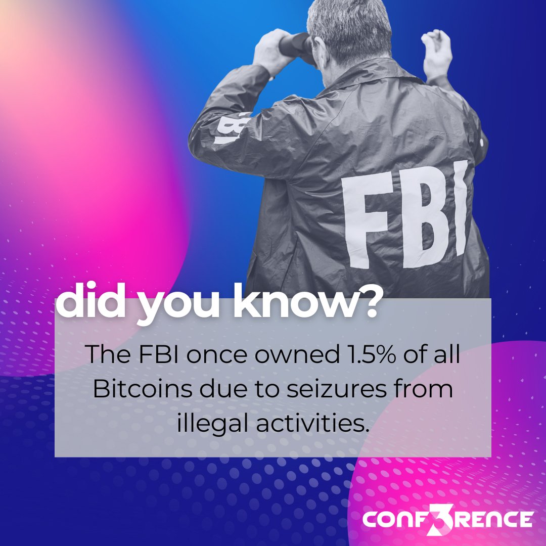 conf3rence's tweet image. 🔍 Fun Fact: The FBI once owned 1.5% of all Bitcoins! 
This was due to seizures from illegal activities.

#CryptoFact #FBI #Blockchain #Web3