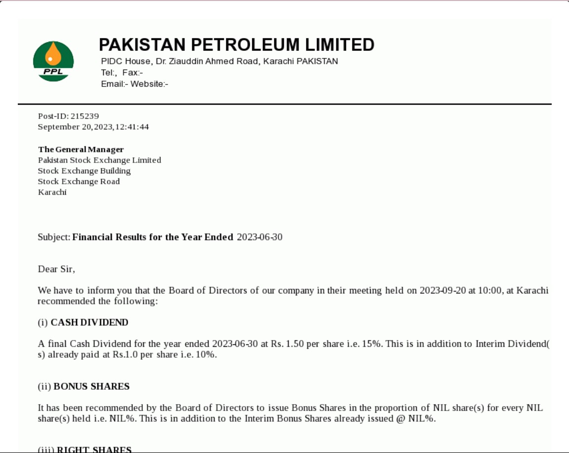 Grumpyunclenaj's tweet photo. PPL ne bara dividend aakhir dediya jis pe logon ne share pakra tha. Circular debt dividend bla bla. 
Final dividend 1.5 rs per share.
Ye mamoo bnaya hai sirf logon ko. https://t.co/z5L13ZnppZ