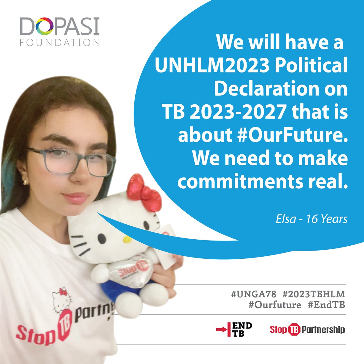 Stop TB Partnership Pakistan (@stoppartnership) on Twitter photo Elsa is calling upon our leadership to join the #UNHLM 2023 on TB scheduled for 22nd September in New York, USA. This is a crucial moment for us to reiterate Pakistan's steadfast dedication to #EndTB by 2030. <a href="/StopTB/">Stop TB Partnership</a> <a href="/anwaar_kakar/">Anwaar ul Haq Kakar</a> <a href="/DrNadeemjan/">Dr. Nadeem Jan( TI )( SI )</a> <a href="/PakistanUN_NY/">Permanent Mission of Pakistan to the UN</a> <a href="/JalilJilani/">Jalil Abbas Jilani</a> Elsa is calling upon our leadership to join the #UNHLM 2023 on TB scheduled for 22nd September in New York, USA. This is a crucial moment for us to reiterate Pakistan's steadfast dedication to #EndTB by 2030. <a href="/StopTB/">Stop TB Partnership</a> <a href="/anwaar_kakar/">Anwaar ul Haq Kakar</a> <a href="/DrNadeemjan/">Dr. Nadeem Jan( TI )( SI )</a> <a href="/PakistanUN_NY/">Permanent Mission of Pakistan to the UN</a> <a href="/JalilJilani/">Jalil Abbas Jilani</a>