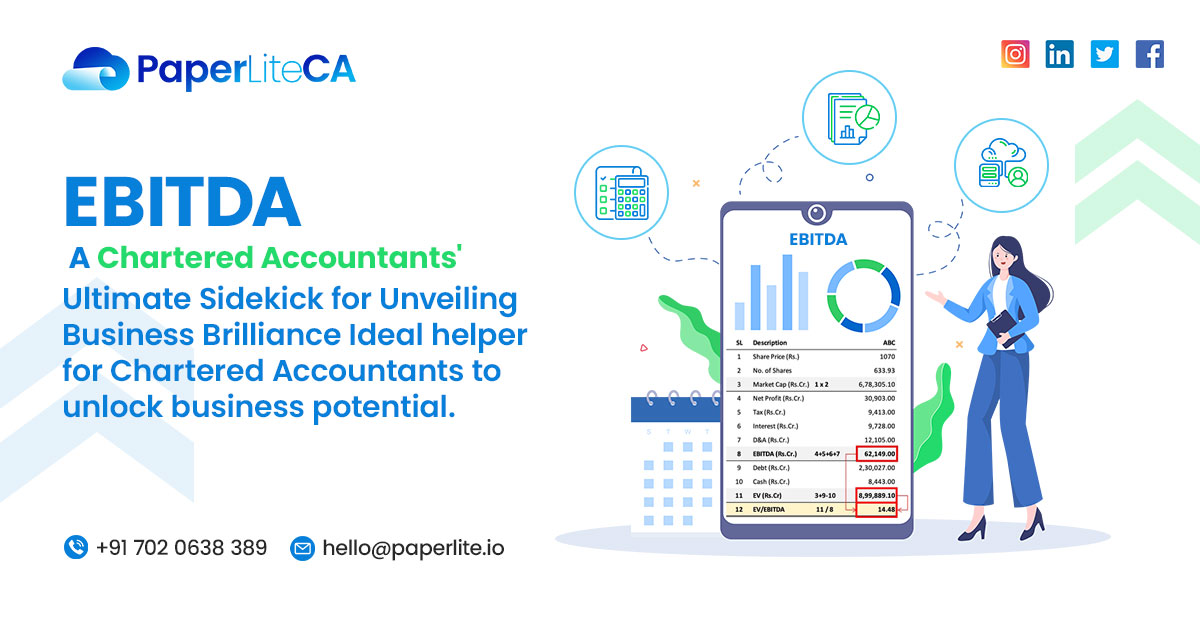 'EBITDA' Standing for 'Earnings Before Interest, Taxes, Depreciation, and Amortization', every Chartered Accountants' secret weapon! 
#charteredaccountantservices #charteredaccountant #taxconsultant #charteredaccountantsupdates