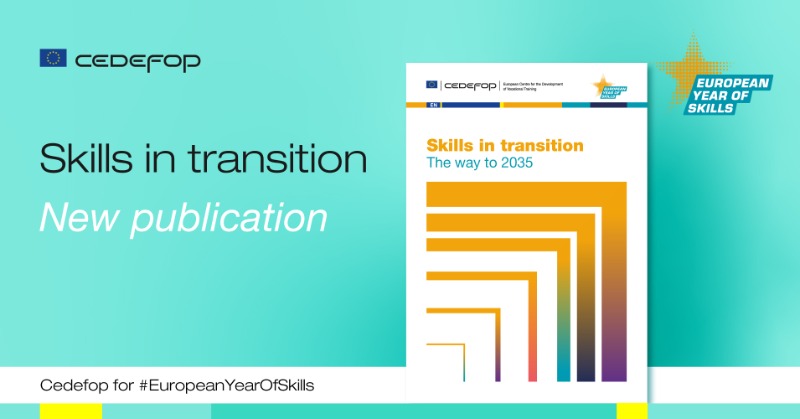 Cedefop's tweet photo. 🌐Cedefop for #EuropeanYearofSkills

🆕 publication: Skills in transition

📈 #Megatrends shaping labour markets
🌱 #greentransition=#skillstransition
🤖 #Digitalrevolution means more high-tech jobs
🔦 Spotlight on shortages
👁️ Long view to manage #skillstransition

More 👇
