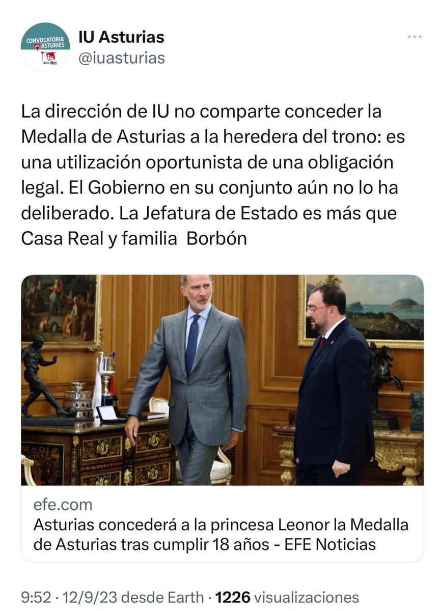 PP_Asturias's tweet photo. Barbón tuvo la oportunidad de elegir entre la moderación que le sirvió en bandeja @CangaFanoDiego, o la radicalidad de un Gobierno en coalición con IU. 

❌ Optó por lo segundo.

Y a menos de 💯 días, los problemas entre los socios no dejan de crecer 👇 https://t.co/QcWcn5UXp6