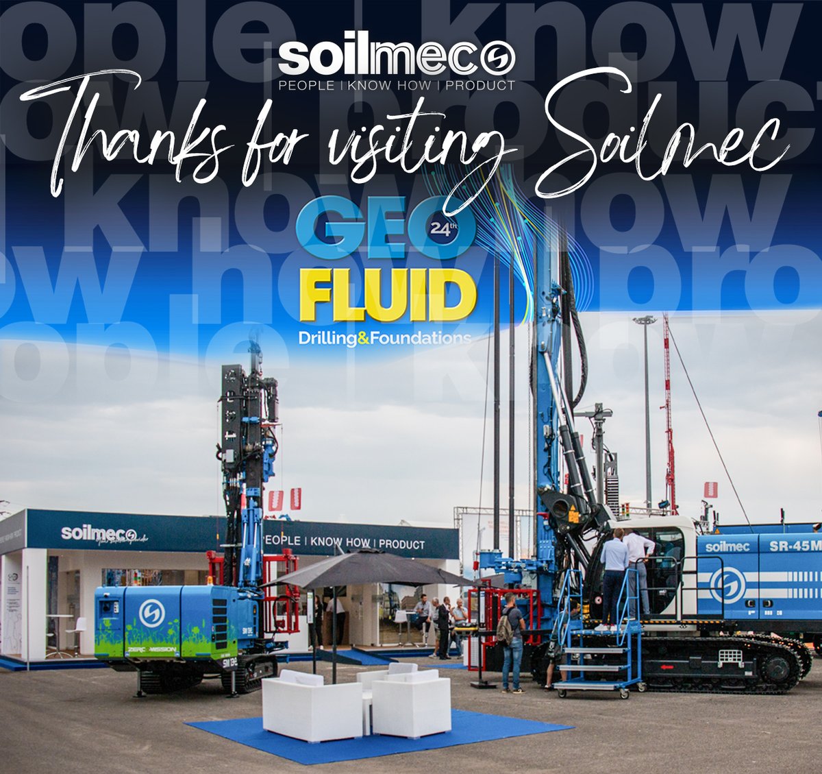 SoilmecSpa's tweet photo. #Geofluid has just finished and we want to thank you for the interest shown.
The time spent with you and the possibility of discussion is a great asset and gives us the ideas we need to improve our proposals to make you increasingly satisfied.
Cause our goal is exactly that. https://t.co/94H1e3R8Sy