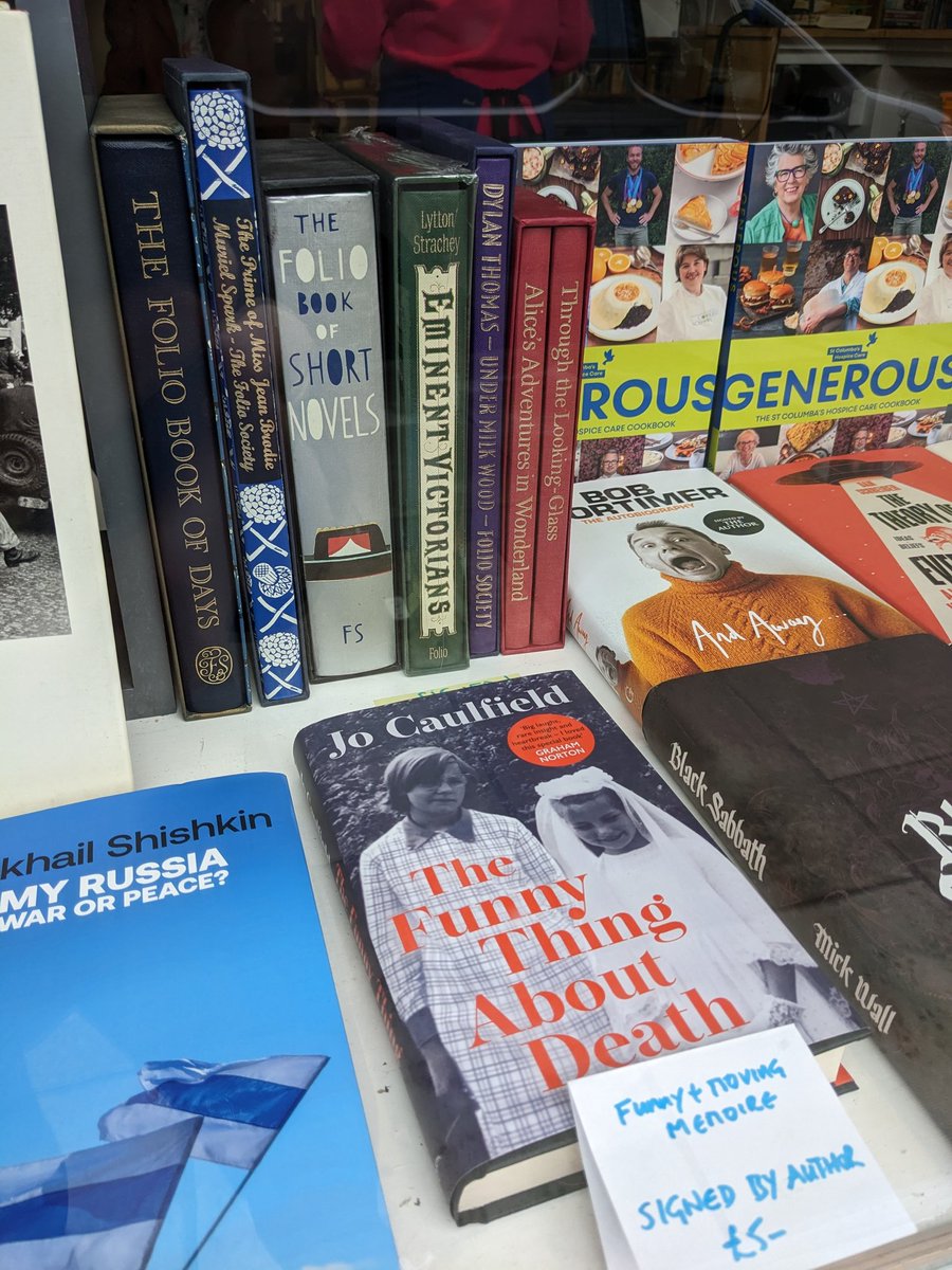 CasaAbbott's tweet photo. Let's maximise @Jo_Caulfield 's fundraising for cancer charities!  Once you've read 'The Funny Thing about Death' (and you should!) please consider donating it to your local hospice or cancer research bookshop.  Here it is centre stage @StColumbas bookshop in Edinburgh. https://t.co/MojNtZAQqh