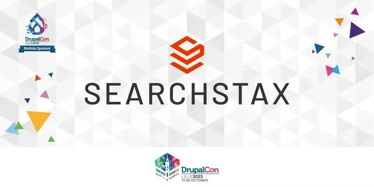 DrupalConEur's tweet photo. Happy to welcome company @SearchStax among our sponsors. 
Thank you for supporting In Depth workshop "Tutorial for Integrating SearchStax on Drupal Site" happening on Thursday, 19th October from 10:00 AM to 12:15 PM. 

#Drupal #DrupalCon #DrupalConEur https://t.co/XvmFCxBvFa