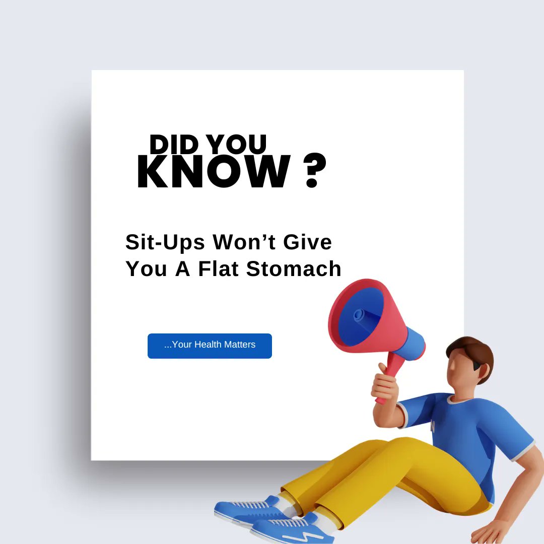 HadcNigeria's tweet photo. Many people fall into the trap of thinking that they can achieve a flat stomach by doing crunches. But the truth is, endless amounts of crunches won’t give you the stomach of your dreams - as the exercise only works your abs, not your core muscles. 

#didyouknow #hadcilorin https://t.co/vP989lUQRj