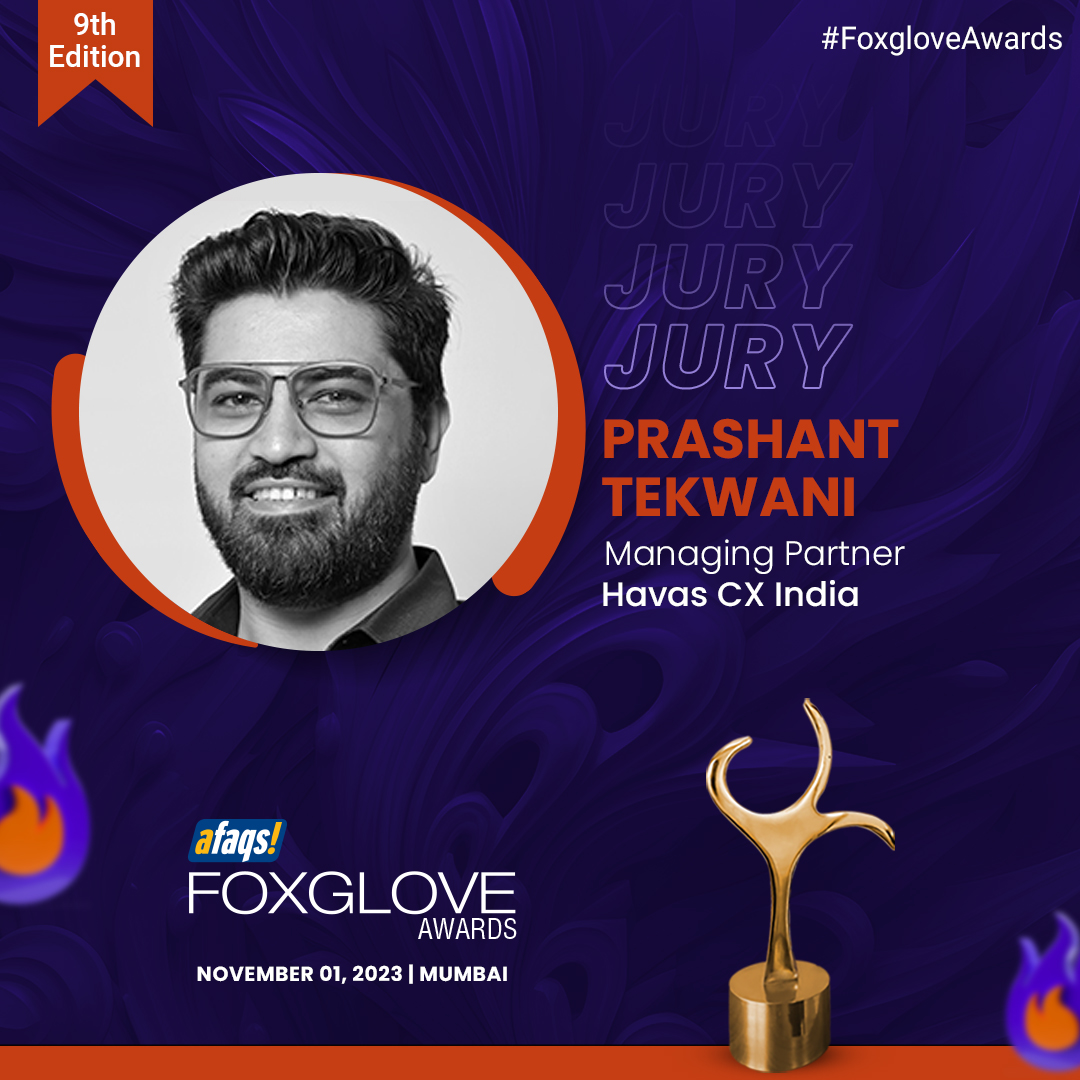 #FoxgloveAwards: We are delighted to have Prashant Tekwani from <a href="/HavasCX/">havasCX</a> India as our juror at Foxglove Awards 2023.🏆
Thank you for joining us!

Know more: bit.ly/3rMBZmy

#Awards | #Advertising | #Marketing | #AdvertisingAwards | #advertisingagency | #agency | <a href="/afaqs/">afaqs!</a>