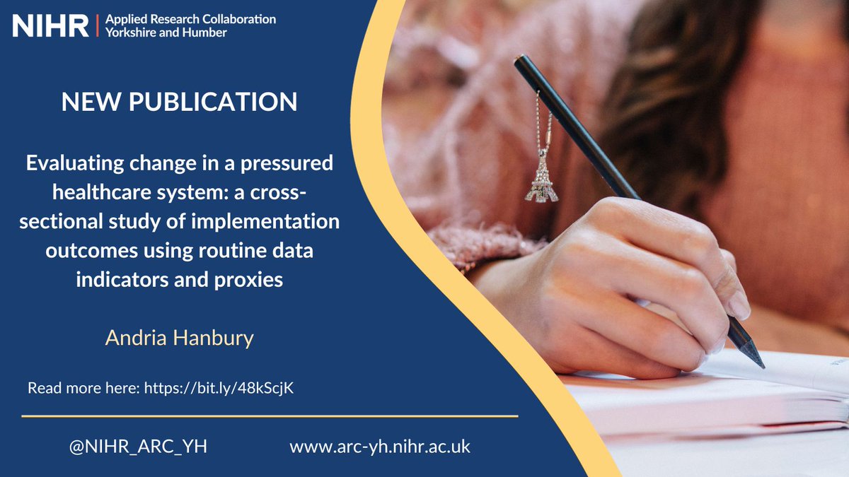 *NEW PUBLICATION* ‘Pragmatic implementation evaluation using downloaded and administrative data’.

A new paper, from our Improvement Science theme in collaboration with @YHAHSN and our Health Economics theme <a href="/SCHARRSheffield/">SCHARR</a>. Now published!

Read here: bit.ly/48kScjK