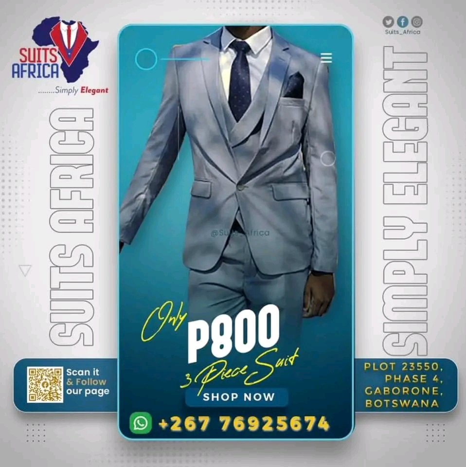 KelebSegolobe's tweet photo. Calling All Graduates. We Are Your SUITS Plug 🔌. We Are located in Phase 4.

We have beautiful suits of different colours and sizes 😊 For Men and Women

For Assistance Contact +267 76 925 674 https://t.co/ChdQZWDWpy