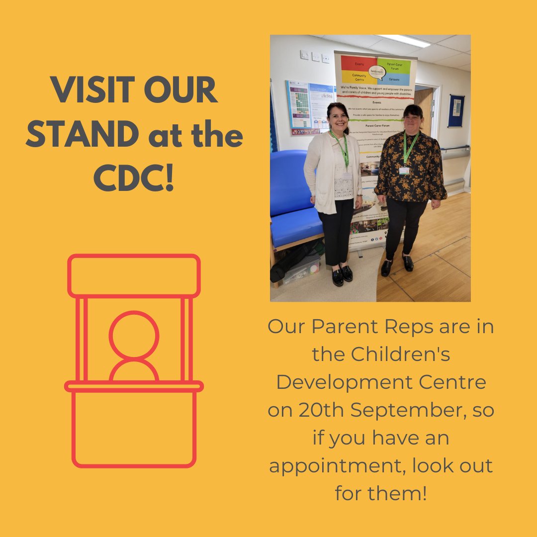 Our Parent carer reps are visiting the Children's Development Centre today!
If you have an appointment, please speak with them about any concerns or to find out more; they'll be there between 9am and 3pm!
#Charity #Health #SEND