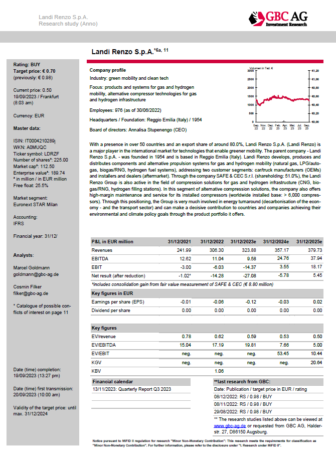 #LandiRenzoSpA #ResearchAnno englisch Rating: buy target: 0,70 € 'FY 2023 will be a transition year; revenue development strong' #SmallCaps #Börse #Aktie #Research #Technology t1p.de/aa78y
