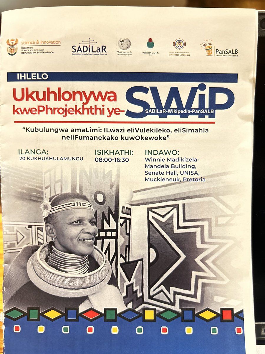 PanSALB's tweet photo. [In Pictures: SWiP project launch]
We are privileged to have the king of amaNdebele iNgonyama uMakhosoke II Mabhena present at our event to promote the technological advancement of indigenous African languages.  #HeritageMonth #LivingHeritage @SADiLaR_ZA @SportArtsCultur https://t.co/hhetrDEySh