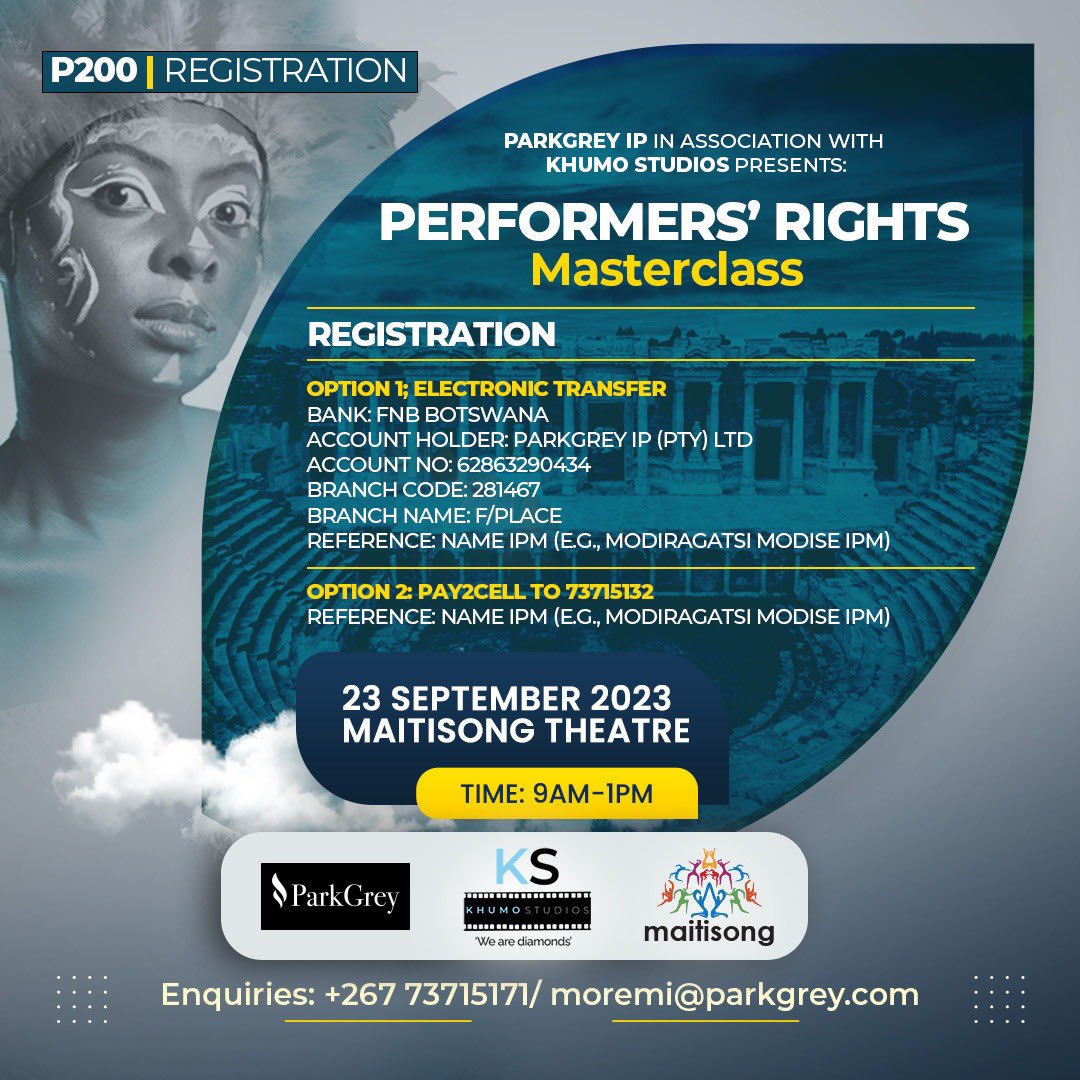ParkGreyIP's tweet photo. Have you registered? Only 2 days left until our groundbreaking Performer’s Rights Masterclass! Follow instructions on flier to reserve your spot! #ParkGreyIP https://t.co/IJBFj42sdw