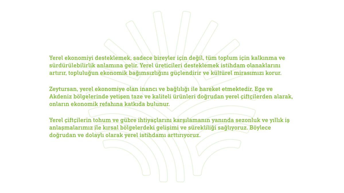 zeytursanglobal's tweet photo. Together, by strengthening our local economy, we are building a brighter future. 🌱🌍
#SupportLocalEconomy #Zeytursan
•••
Birlikte, yerel ekonomimizi güçlendirerek, daha parlak bir gelecek inşa ediyoruz. 🌱🌍
#YerelEkonomiyeDestek #Zeytursan https://t.co/fbGBUNILI9