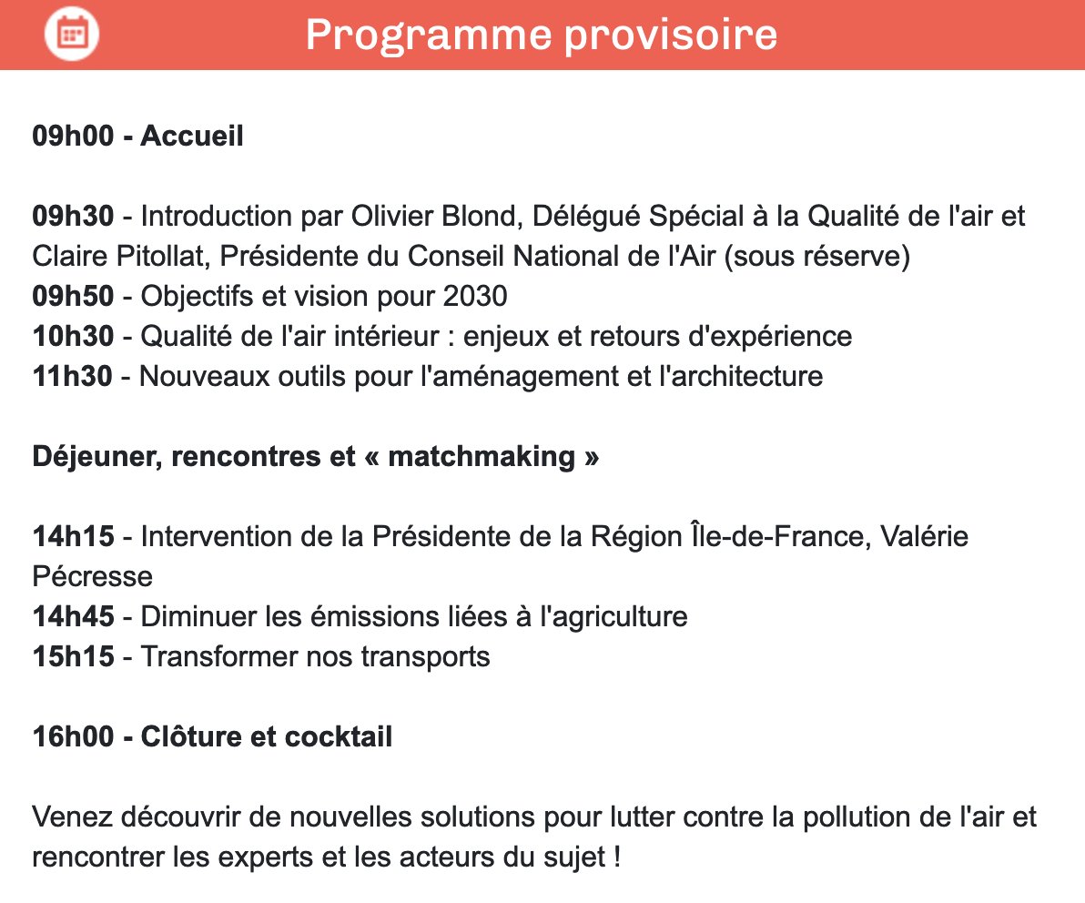 Olivier Blond (@olivierfjb) on Twitter photo Participez au Premier forum régional de la qualité de l'air : "Des solutions pour les territoires".
Le vendredi 13 octobre, à Saint-Ouen.
Inscription (gratuite) : s.region.iledefrance.fr/6314/www/0028d…
<a href="/IDF_Rassemblee/">Ile-de-France Rassemblée</a> <a href="/YannWehrling/">yannwehrling</a> <a href="/vpecresse/">Valérie Pécresse</a> #air #solutions #pollution Participez au Premier forum régional de la qualité de l'air : "Des solutions pour les territoires".
Le vendredi 13 octobre, à Saint-Ouen.
Inscription (gratuite) : s.region.iledefrance.fr/6314/www/0028d…
<a href="/IDF_Rassemblee/">Ile-de-France Rassemblée</a> <a href="/YannWehrling/">yannwehrling</a> <a href="/vpecresse/">Valérie Pécresse</a> #air #solutions #pollution