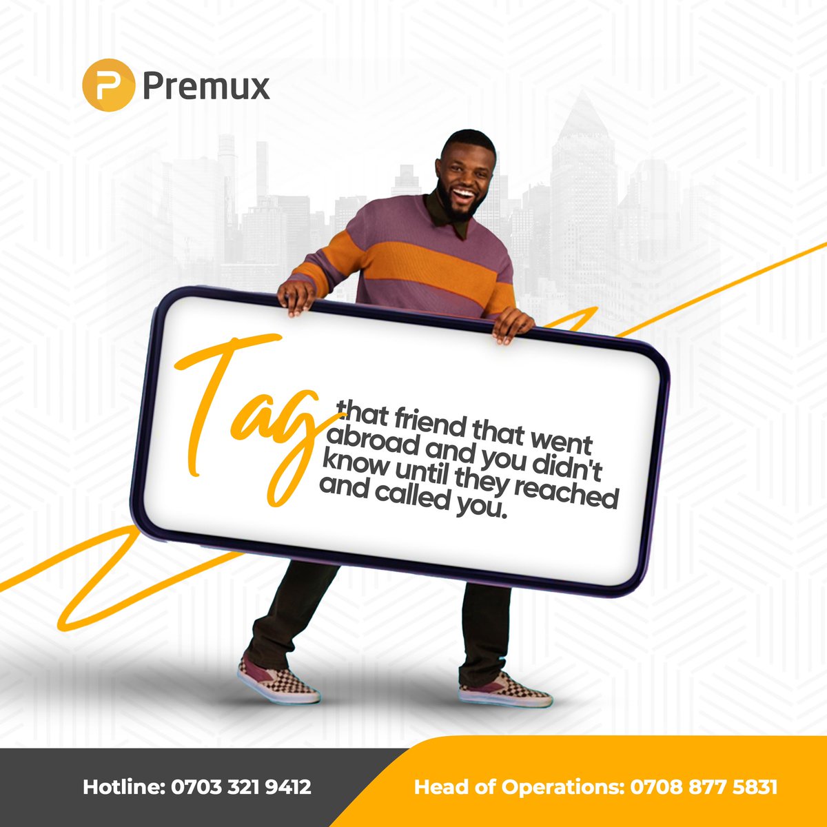 PremuxEducation's tweet photo. We all have that one friend who didn’t even make a sound about their Japa plans, and you didn’t know until they video-called you from another country.

Here is your chance to tag them with your full chest 😄.
#premuxeducation #studyabroad #studyabroadlife #studyabroadconsultants https://t.co/qV5of1mYUC
